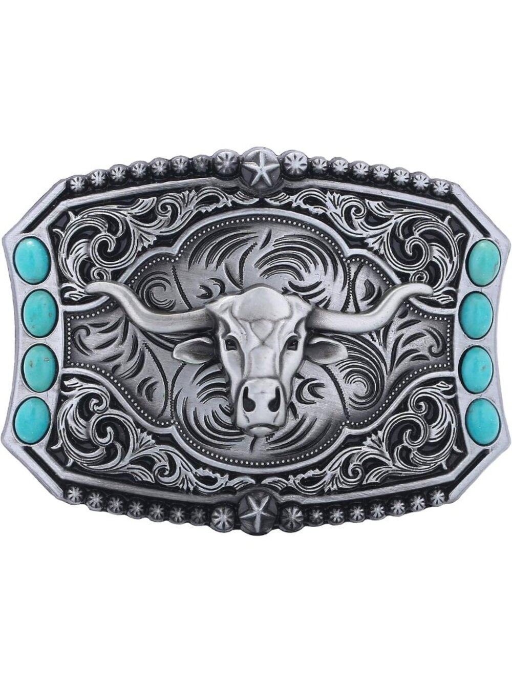 Women Pdk039 Imported Cowboy Buckle Ghost Skull Western Belt